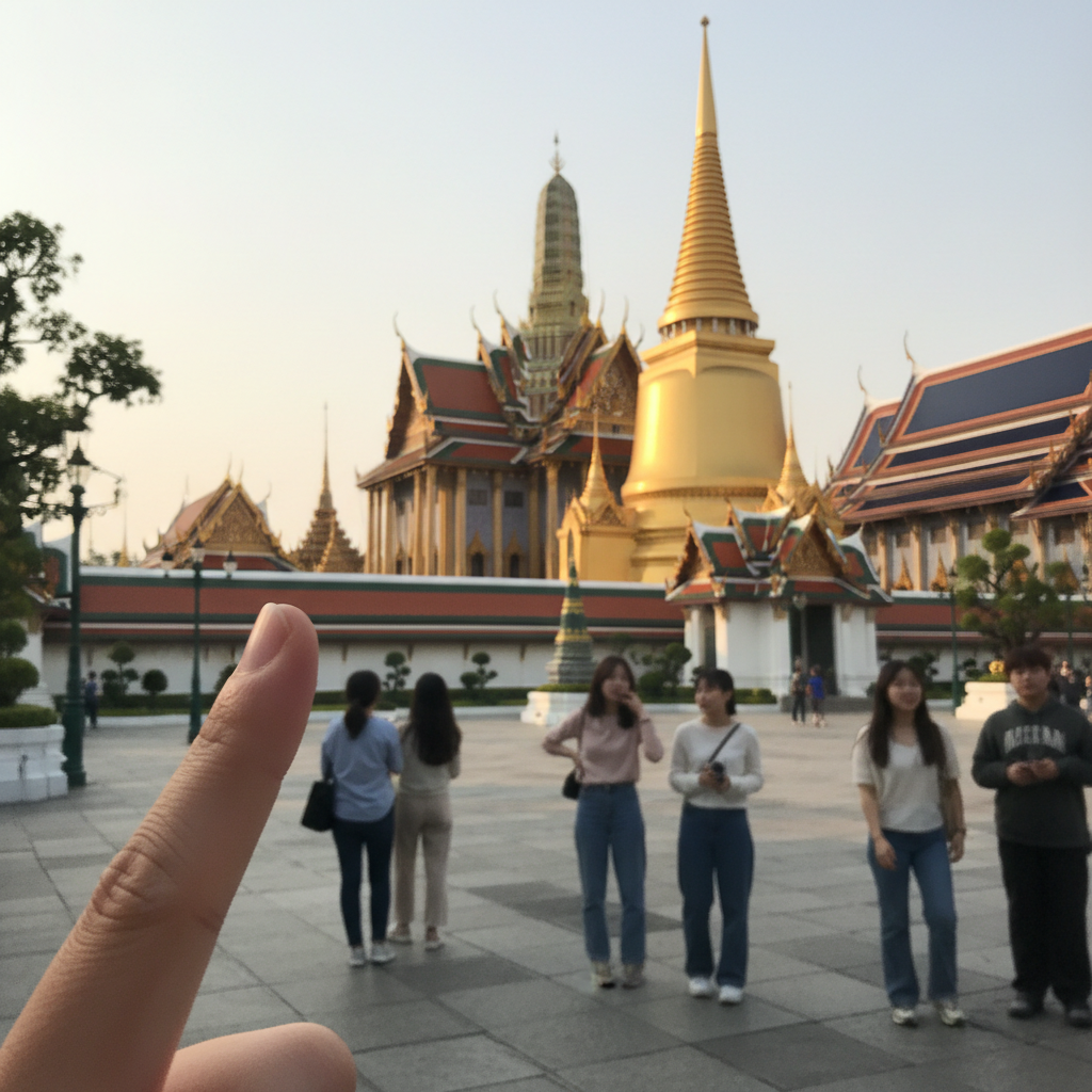 황금빛으로 화려하게 장식된 방콕 왕궁의 모습