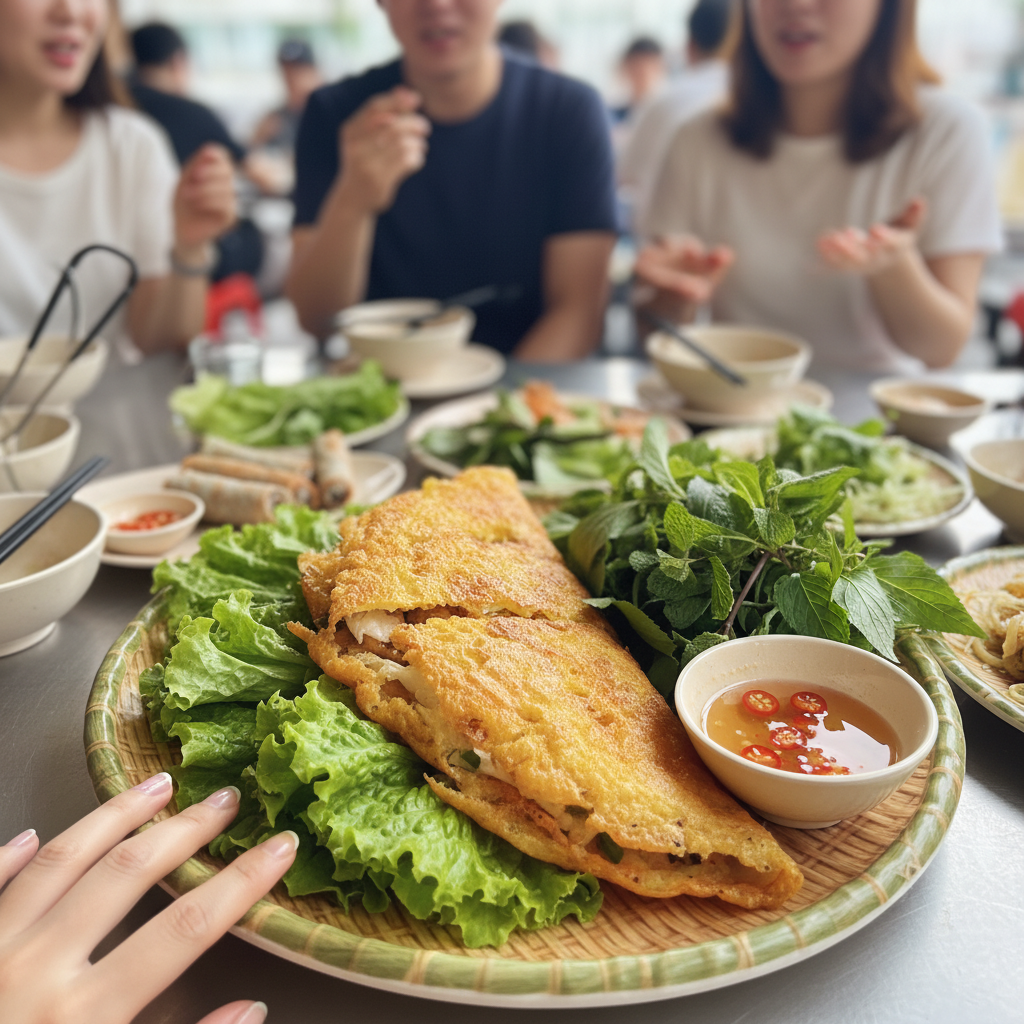 노릇노릇하게 부쳐진 먹음직스러운 반쎄오
