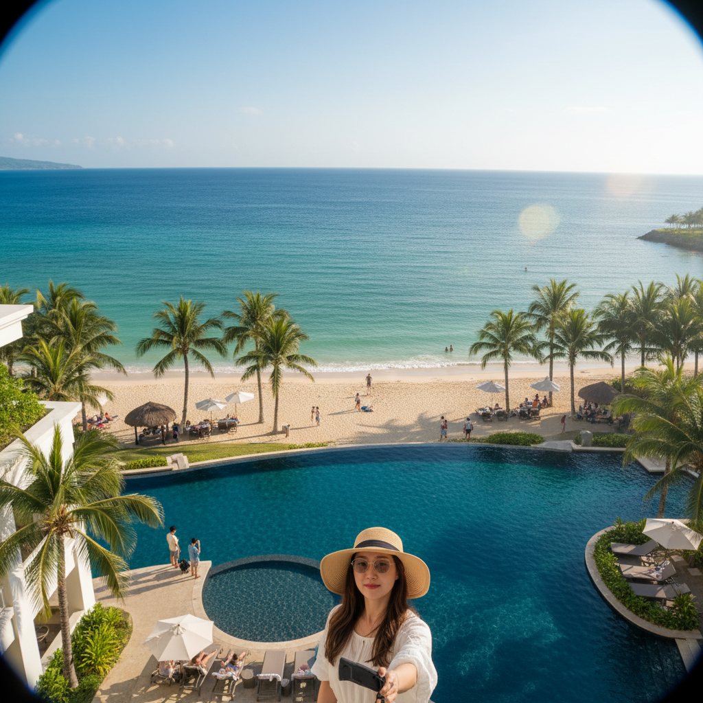 에메랄드 빛 바다와 야자수가 어우러진 세부의 우아한 전경