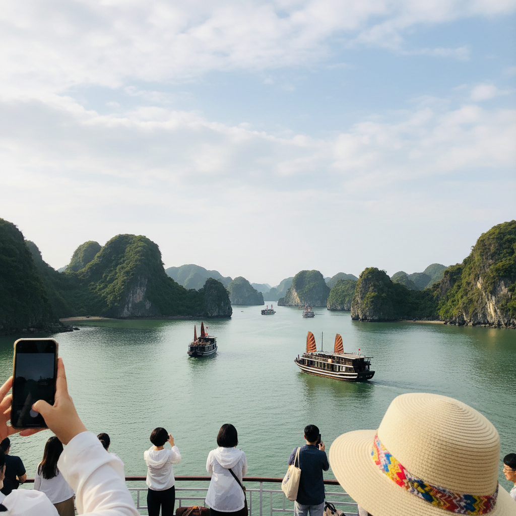 유네스코 세계문화유산 하롱베이의 환상적인 전경