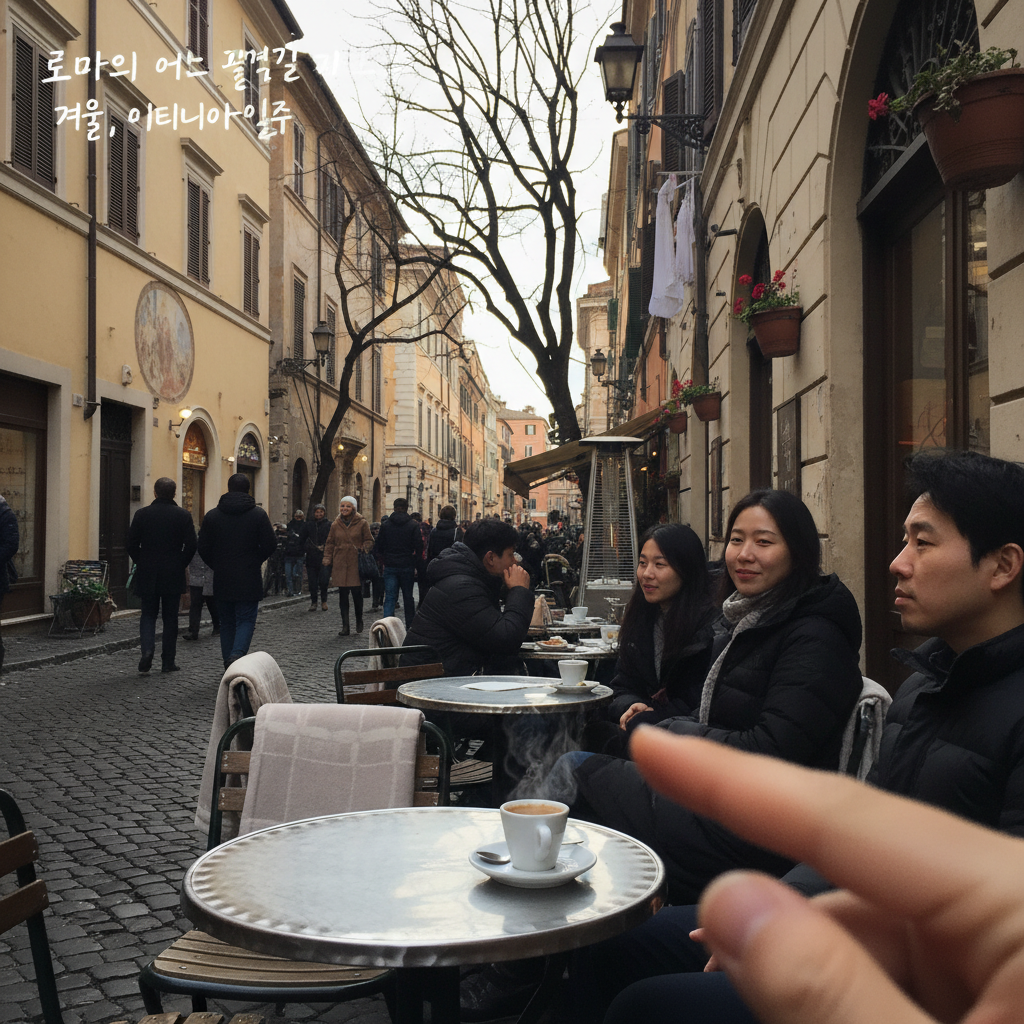 로마의 어느 골목길 카페