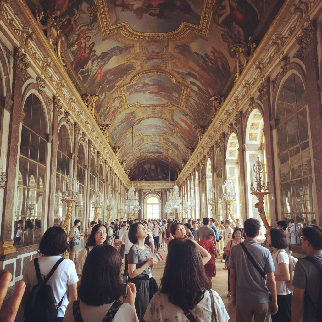 화려함의 극치를 보여주는 베르사유 궁전의 거울의 방