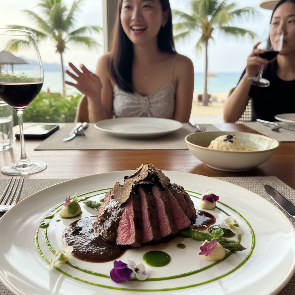 예술 작품처럼 아름다운 플레이팅의 메인 요리