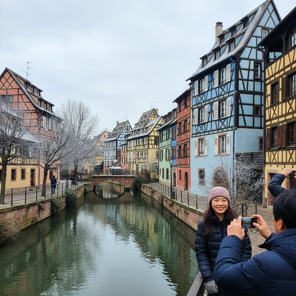 스트라스부르 쁘띠 프랑스의 알록달록한 중세 건물과 운하