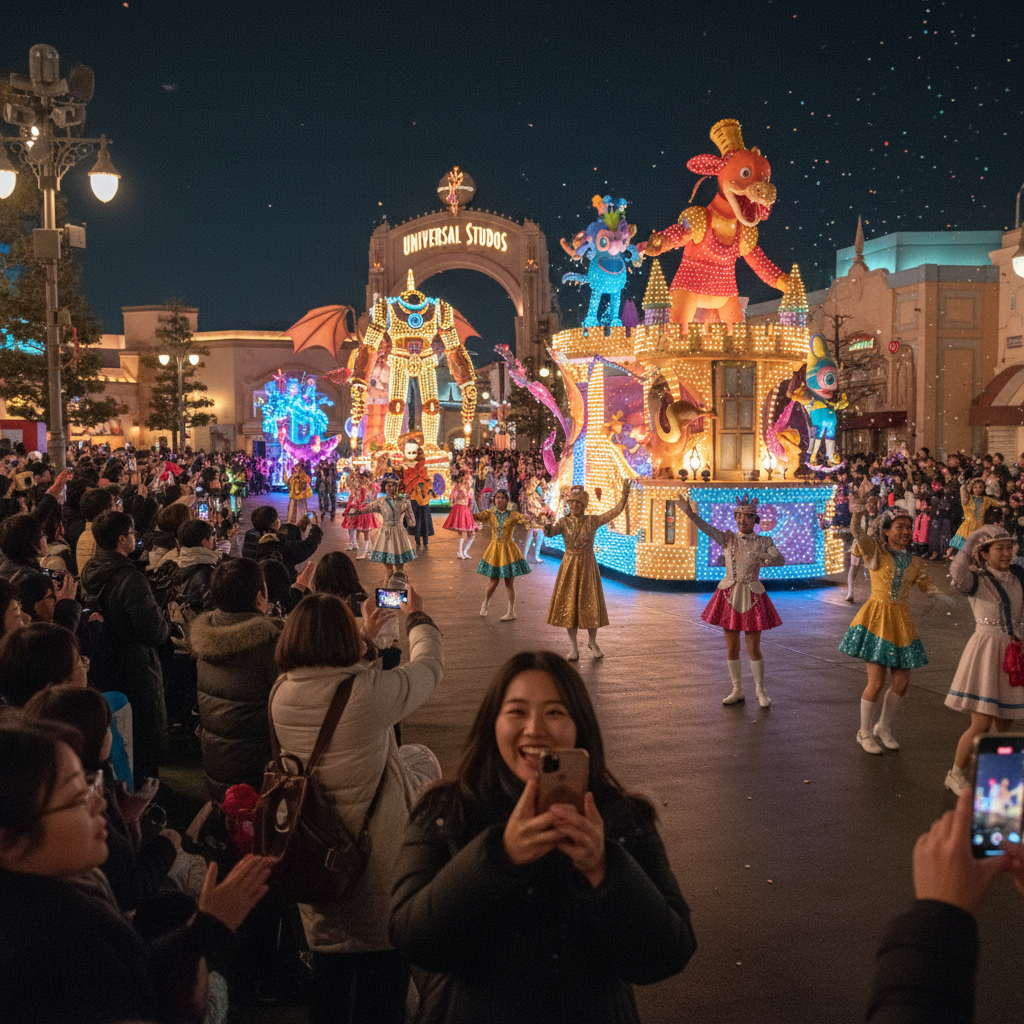 유니버셜 스튜디오 재팬의 화려한 퍼레이드