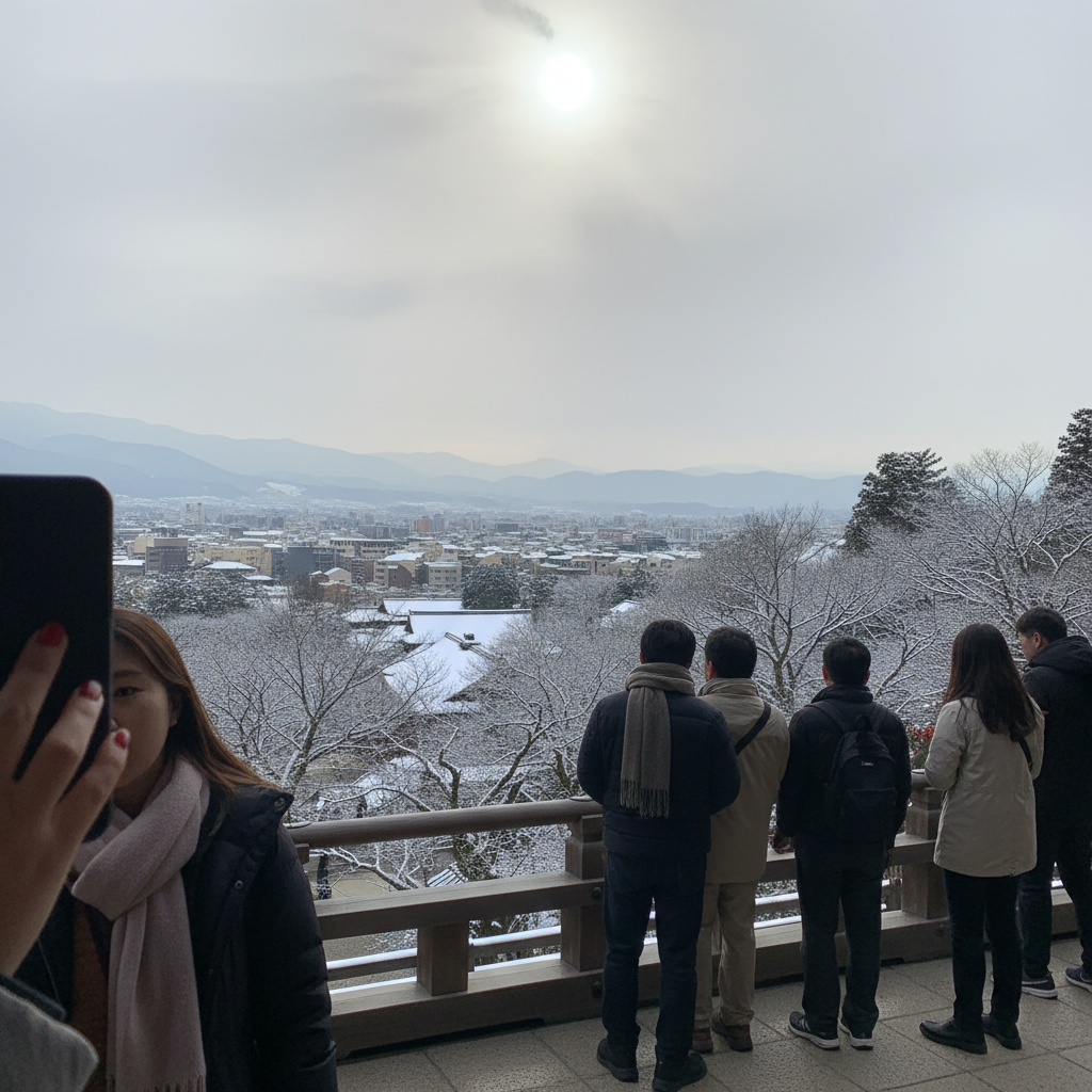 청수사에서 내려다본 교토의 가을 전경