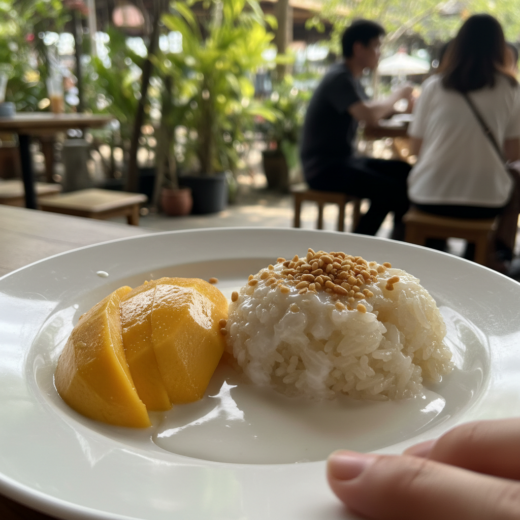 달콤한 망고와 쫀득한 찹쌀밥이 어우러진 망고 스티키 라이스