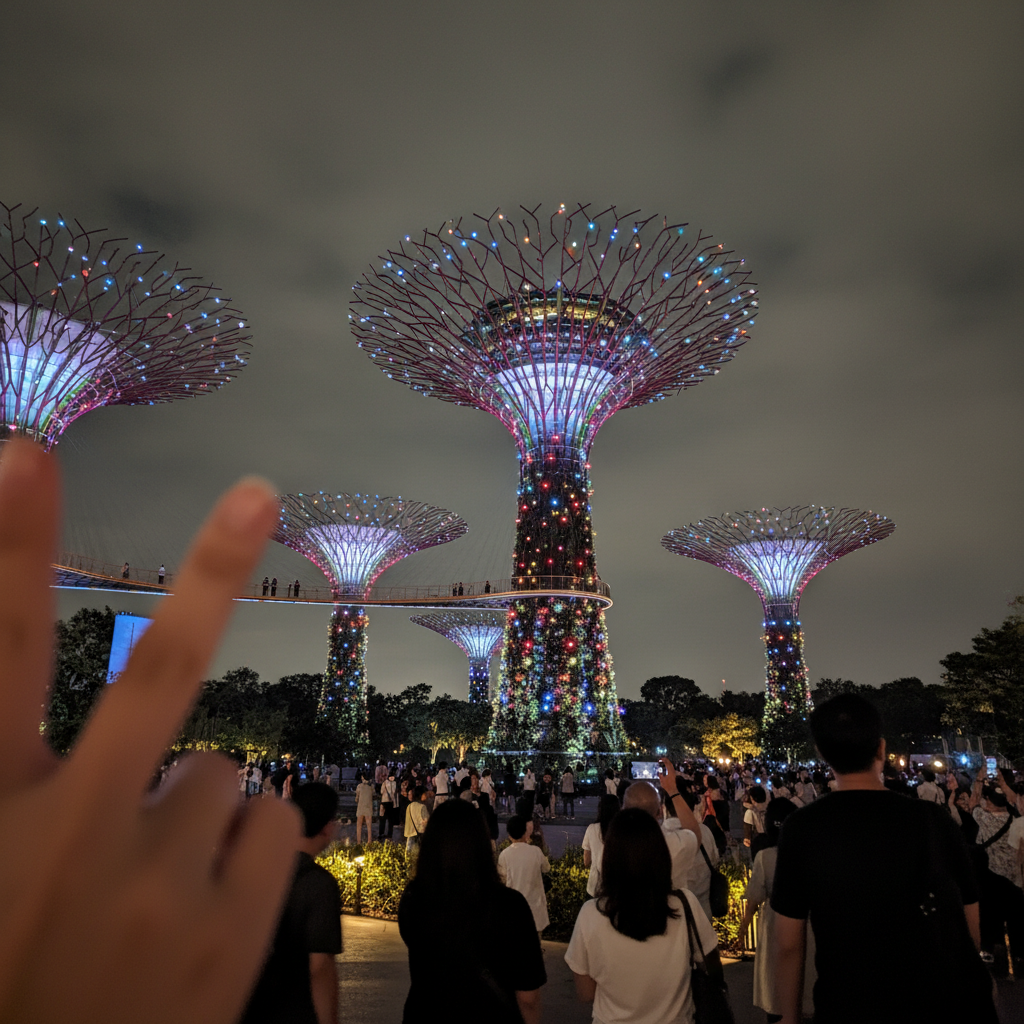 밤하늘을 화려하게 수놓는 가든스 바이 더 베이의 슈퍼트리 쇼